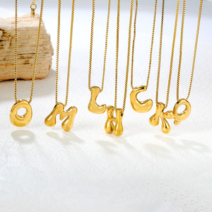 Collier avec pendentif alphabet plaqué or 18 carats en alliage de zinc, breloque lettre, cadeau, bijoux tendance - Product Image 2