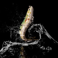 Leurre coulant à sections articulées, appât artificiel de type poisson nageur idéal pour la pêche au bar, en eau douce ou d'eau salée, 1 unité