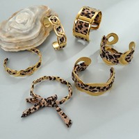 Bracelets Chaîne de Luxe pour Femme à Imprimé Léopard en Acier Inoxydable, Manchette Réglable Style Cubain Enveloppée d'Écharpe