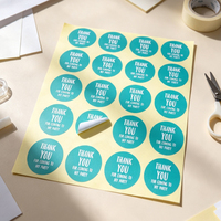Etiquetas Adhesivas Redondas Personalizadas de Agradecimiento, Impresas en Papel Resistente al Agua para Cajas de Regalo, Recuerdos de Fiesta y Sellado de Empaques