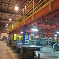 Plateforme en structure acier, poutres en H, poutres en I, acier profilé ; Planchers de mezzanine Capacité de charge 500-1000 kg/m ; Rayonnages en acier