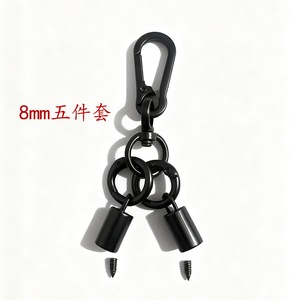 Mobile Phone Lanyard Set 8mm Zinc Alloy Carabiner Keychain DIY Pendant Spring Buckle Ring Accessory - Product Image 1