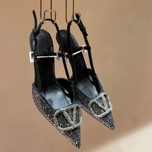 Summer High Heel Sandals Diamond Inlaid Design Pointed Toe High Heels Fashion Luxury Brand Outdoor Women's Party High Heels - Product Image 1