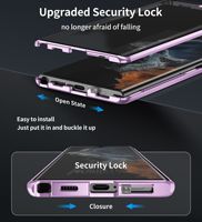 Coque de téléphone portable en verre double face en alliage d'aluminium pour Samsung S24 Plus S24 Ultra S23 S22 S21 Plus Ultra