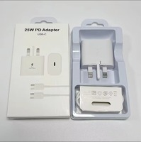 Cargador Superrápido de 25W Tipo-C PD 3.0 con Cable, Material ABS, Compatible con Teléfonos Móviles y Relojes Inteligentes S26/S25/S24/S23/S22, Enchufes US/EU/UK
