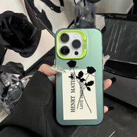 Coque de téléphone portable INS Simple Flowers Silver pour iPhone 16 Plus 15 Pro Max 14 13 12 11 IMD Transparente Antichoc