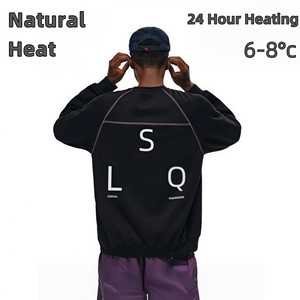 <span class=keywords><strong>Felpa</strong></span> <span class=keywords><strong>Corta</strong></span> <span class=keywords><strong>Oversize</strong></span> con Collo Tondo in Cotone Caldo Termostatico per Uomo, Design Invernale, Top Casual Pesante - Product Image 1