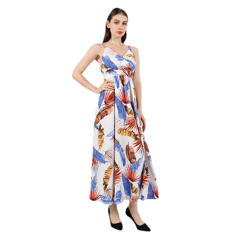 Long Dresses Women Printed Summer Dress Plus Size Lady Casual Outdoor Beach Dress New Design
