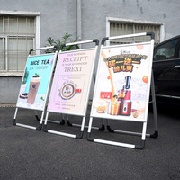 Présentoir pliable en alliage d'aluminium de type A présentoir portable ouvert présentoir au sol type KT board a frame banner display stand