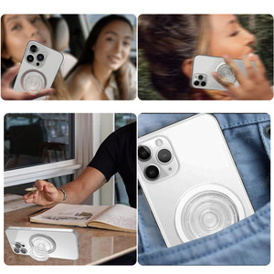 Magnetic Transparent Collapsible Mobile Phone Grip Stand Holder for Smartphone Tablet Cell Phone Accessory Compatible - Product Image 6
