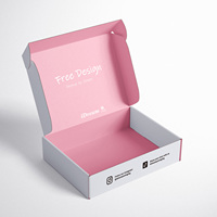 Umweltfreundliche Matte Recycelbare Wellpappe-Versandkartons mit Geprägtem Logo in Rosa für Schuhe und Kleidung, Quadratische Papierboxen mit Geringer Mindestbestellmenge
