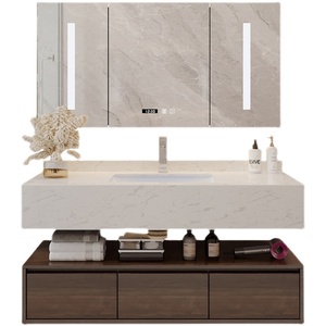 <span class=keywords><strong>Meuble</strong></span> sous-vasque <span class=keywords><strong>de</strong></span> <span class=keywords><strong>salle</strong></span> <span class=keywords><strong>de</strong></span> <span class=keywords><strong>bain</strong></span> en <span class=keywords><strong>bois</strong></span> <span class=keywords><strong>massif</strong></span> MDF <span class=keywords><strong>de</strong></span> luxe léger Design moderne et simple Lavabo en marbre intégré Planche <span class=keywords><strong>de</strong></span> roche Miroir <span class=keywords><strong>de</strong></span> <span class=keywords><strong>bain</strong></span> Laque - Product Image 5