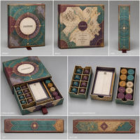 Boîte de rangement personnalisée avec impression couleur intégrale, conception gratuite, rigide, pour accessoires de jeux de société (dés, jetons, carnet de scores)