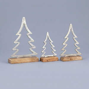Escultura Moderna de Árbol de Navidad en Aluminio y Madera, Decoración Interior para el Hogar, Ecológica, Duradera, Personalizable, Idea de Regalo - Product Image 1