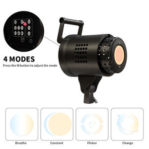 Luce Flash da Studio 135W con Dimmerazione Continua e Effetto Stroboscopico, Illuminazione Lunare per Fotografia - Product Image 1