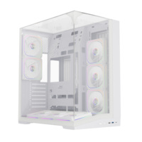 Boîtier PC ATX Mid Tower avec panneau arrière en verre trempé sur trois côtés, nouveau boîtier d'ordinateur de jeu