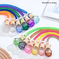 Bouteille diffuseur de parfum en verre colorée de 8 ml, bouteille de désodorisant pour voiture réutilisable
