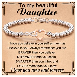 <span class=keywords><strong>Bracciale</strong></span> da Donna con Catena Regolabile, Perline d'Argento, Cuore Infinito e Pendente con Pietra Naturale Incastonata - Product Image 5