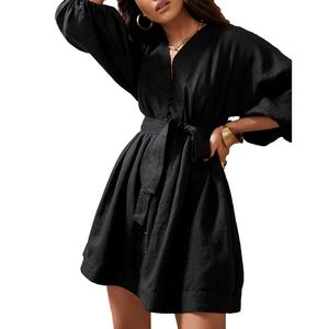 Robe d'été décontractée sur mesure pour femmes, 100% coton et lin - Product Image 2