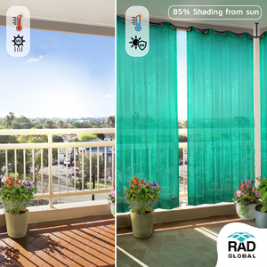 Eyelet HDPE Outdoor <b>Curtains</b> 150 GSM with UV Protection and Weather Resistant Performance for Balconies Patios and Outdoor Space - Product Image 3