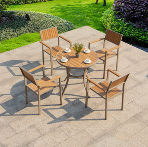 Loisirs extérieur cour plastique bois petites tables rondes et chaises extérieur imperméable à l'eau crème solaire mettre extérieur jardin <span class=keywords><strong>terrasse</strong></span> - Product Image 2