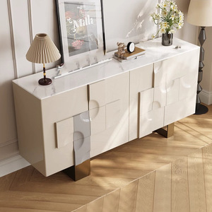 <span class=keywords><strong>Buffet</strong></span> en <span class=keywords><strong>bois</strong></span> massif de luxe léger de style italien armoire de rangement de salon moderne <span class=keywords><strong>buffet</strong></span> simple de panneau de roche décoratif français - Product Image 2