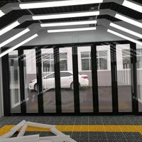 Cloisons en verre pliables de haute qualité au design moderne, 85 mm d'épaisseur, en verre trempé givré avec cadre en aluminium pour bureaux et salles de conférence