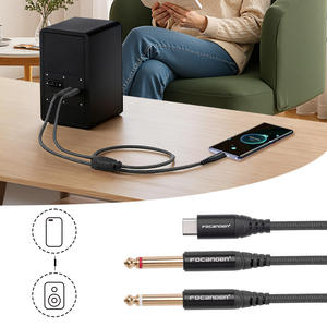 Cable de audio FIFINE tipo C a 6,35 mm de doble cabezal para teléfono, tableta, portátil con cable de cobre sin oxígeno de 1,5, 3 y 5 metros - Product Image 2