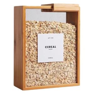 SINCERE grand bambou cuisine organisateur conteneur de stockage distributeur de nourriture sèche ensemble pour céréales et garde-manger stockage <span class=keywords><strong>organisation</strong></span> de la <span class=keywords><strong>maison</strong></span> - Product Image 6