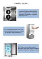 Freezer Vertikal Komersial Cepat Dingin Full Stainless Steel 14-15 Tray Motor Temperatur Dapat Diatur Penyimpanan Makanan Restoran