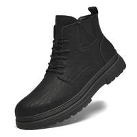 Haute qualité hommes chaussures décontractées en plein air chaud hiver bottines randonnée plate-forme moto bottes de luxe en cuir véritable baskets