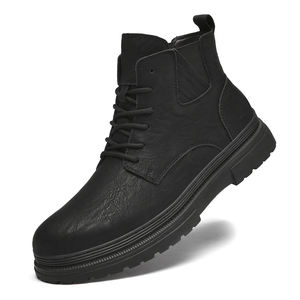 Haute qualité hommes <span class=keywords><strong>chaussures</strong></span> décontractées en plein air chaud hiver bottines randonnée plate-forme moto bottes de luxe en cuir véritable baskets - Product Image 2