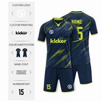 Maillot de football personnalisé pour homme avec impression numérique, ensemble complet, maille respirante, séchage rapide, anti-bactérien, manches courtes