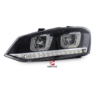 Auto-Styling für Polo 2011-2018 Scheinwerfer GTI Double U Design DRL LED-Daylights Lichthaus sequentielles Umkehrzeichen