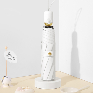 Hiện đại sang trọng Phụ Nữ Chống UV màu đen tráng tự động mở 3 gấp ô không thấm nước di động dù che - Product Image 6