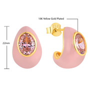 Anting-anting stud enamel warna-warni perak sterling 925 berlapis rhodium, motif bunga lucu untuk wanita dan perempuan, dijual.