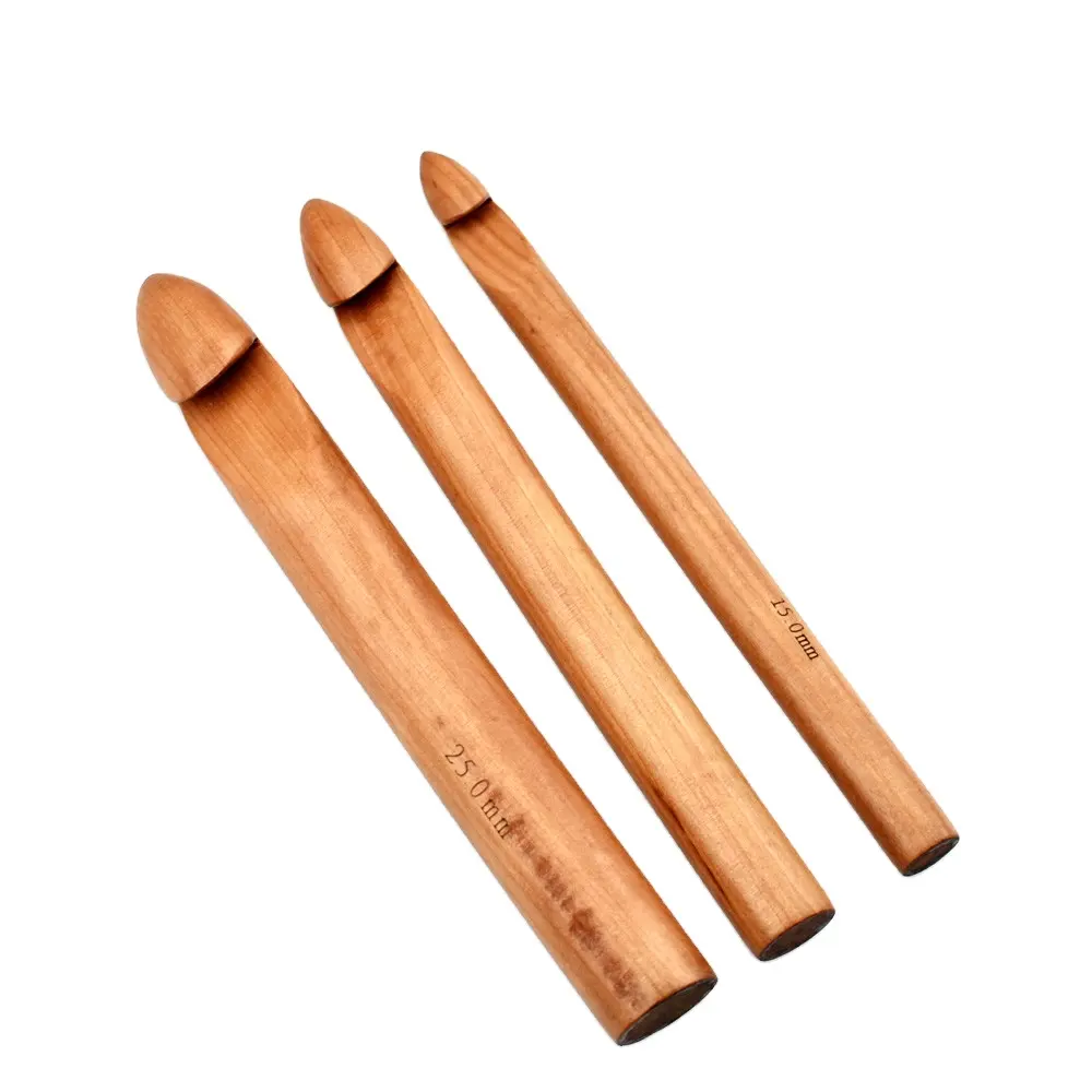 Herramientas de artesanía de tejido de bambú Jumbo, aros de bordado de madera, agujas de tejer, gancho de ganchillo para tejido, gran oferta de fábrica