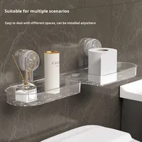 Étagère de rangement à ventouse murale sans perçage, mobile, style luxe léger, non pliable, pour salle de bain et cuisine