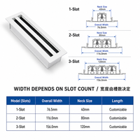 Diffuseur d'air conditionné réglable de conception moderne, type griffe, avec fente pour câbles en aluminium et plastique pour systèmes CVC.