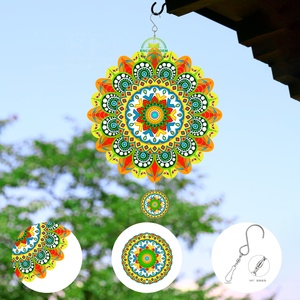 Wholesale Garden Ornaments 3D Wind Spinner Mandala,Colorful Custom Shape Wind Spinners <b>Ball</b> Bearing Garden Decoration Mandala - Product Image 6