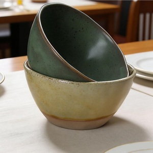 Bol en céramique émaillée à motif peint à la main, vaisselle, plats de service en céramique, bol à dîner, style design fantaisie, pour la maison et les restaurants - Product Image 5