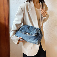 Sac fourre-tout vintage en jean, sac à bandoulière de luxe en toile grande capacité, sac à main bandoulière pour femme, idéal pour les voyages de week-end et les trajets quotidiens