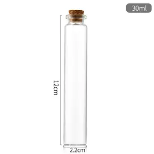 Mini pílulas de ensaio de 22mm, frasco de vidro pequeno de borosilicate, frasco de vidro, penicilina para desejamento, jarra de óleo essencial com rolha