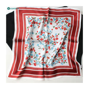 ผ้าพันคอไหมพิมพ์ลายสไตล์อิตาลีแบบกำหนดเอง ผ้าพันคอไหมแท้ 100% งานพิมพ์มือ - Product Image 1