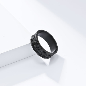 แหวนรูปดวงตาสไตล์เรโทรสำหรับผู้ชาย ทำจากโลหะผสมสังกะสี ดีไซน์รูปทรงเรขาคณิต แต่งลายแบบมินิมอล ของขวัญเครื่องประดับ - Product Image 4