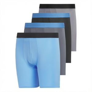Calzoncillos bóxer de poliéster para hombre, corte clásico, tejido transpirable, ecológico, de secado rápido, con estampado por transferencia térmica en la cintura, para adultos. - Product Image 1
