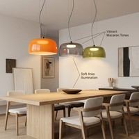 Lampe suspendue LED en verre translucide ambre scandinave, luminaire décoratif d'intérieur, idéal pour une salle à manger, une chambre à coucher, un café, un style postmoderne