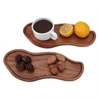 Creatieve massief houten acaciahouten pinda-vormige moderne minimalistische houten schaal theekopje houten dienblad voor fruit snacks serveerschaal