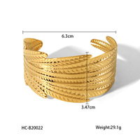 Bracelet de mode réglable en acier inoxydable PVD plaqué or 18 carats pour femme Bracelet personnalisable pour bijoux de conscience de style