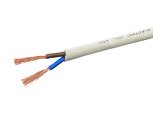 Cable de alimentación eléctrica RVV de dos núcleos flexibles de cobre sólido con aislamiento de PVC, cable de alimentación de dos núcleos y tres núcleos